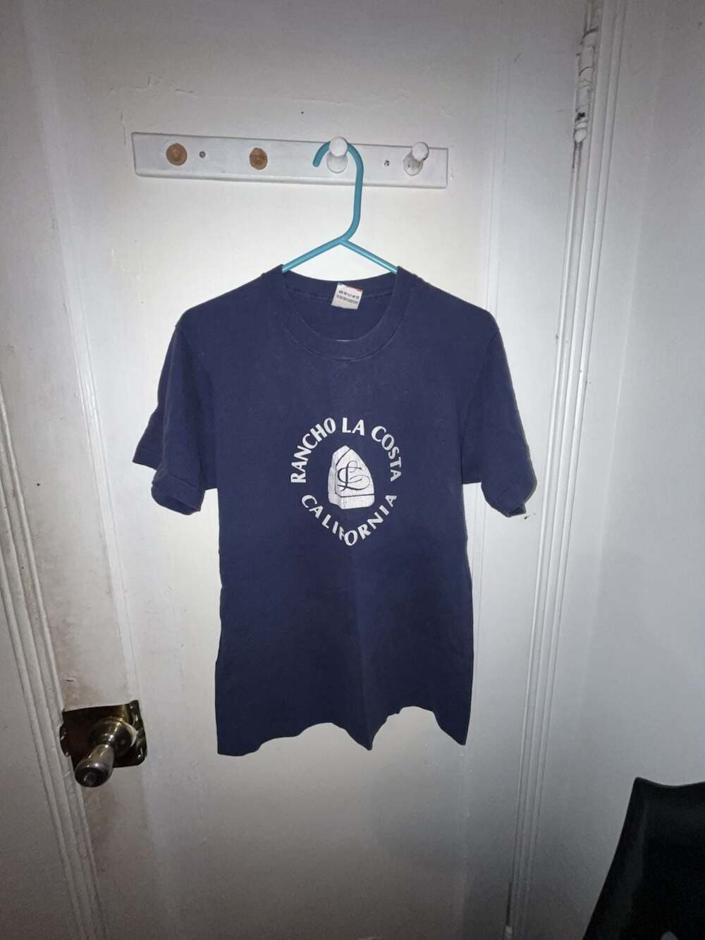 Fruit of the Loom Rancho La Costa California T-Shirt Size M Navy Graphic Tee